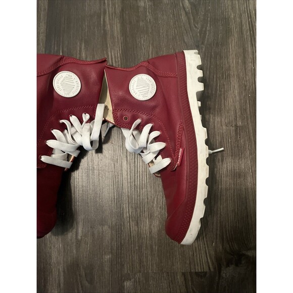 Palladium Men’s Red Burgundy Lugged Sneakers High Top Canvas Shoes Size 11 M - Picture 4 of 12